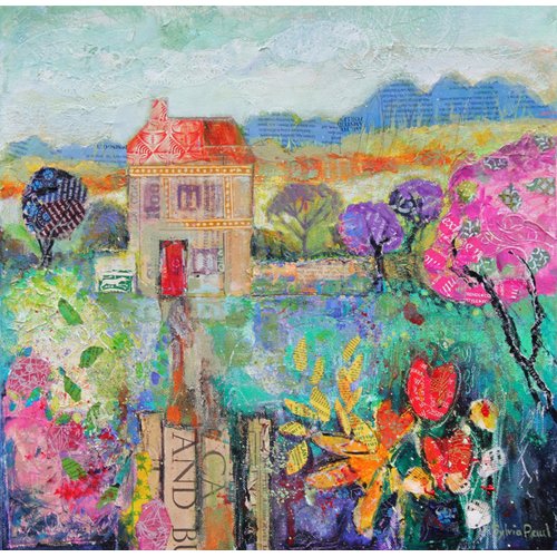 Cuadro - Place in the Country, 2014, acrylic.paper collage-
