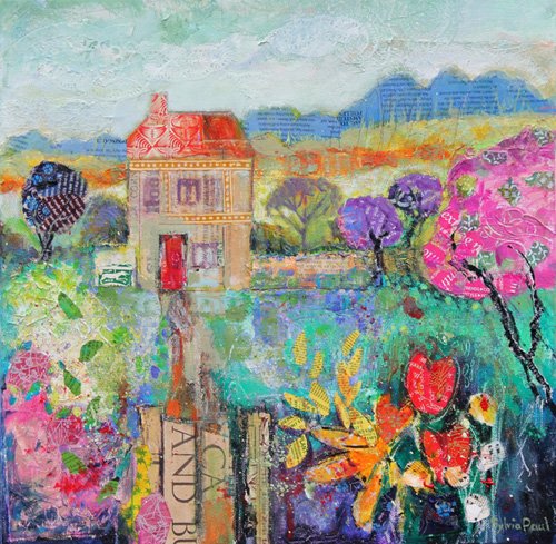 Cuadro - Place in the Country, 2014, acrylic.paper collage-