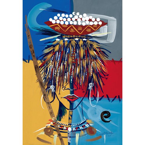 Cuadro -African Beauty 2, 2005 (w.c & ink on paper)-, Oglafa Ebitari Perrin