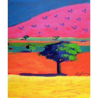 Cuadro - Pink Hill (acrylic on card) -
