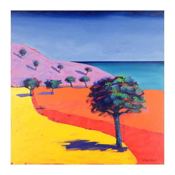 Cuadro - Red Path (acrylic on card)-