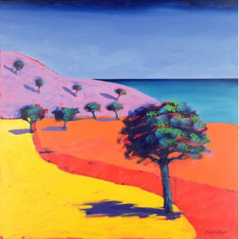 Cuadro - Red Path (acrylic on card)-