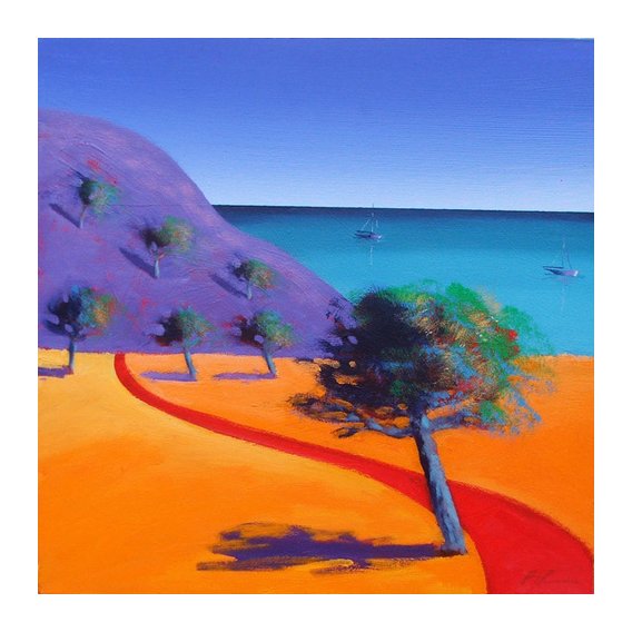 Cuadro - Red Path (oil on board)-