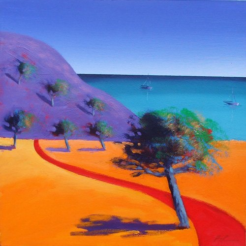 Cuadro - Red Path (oil on board)-