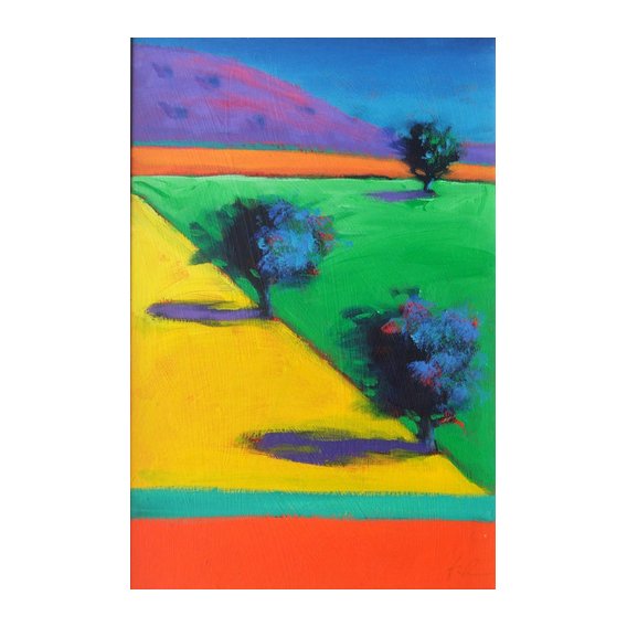 Cuadro - Yellow Field (acrylic on board)-