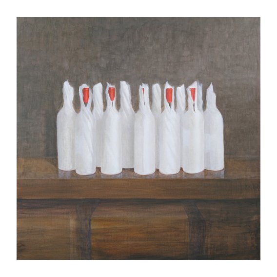 Cuadro -Bottles in paper, 2005-