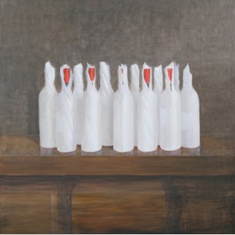 Cuadro -Bottles in paper, 2005-