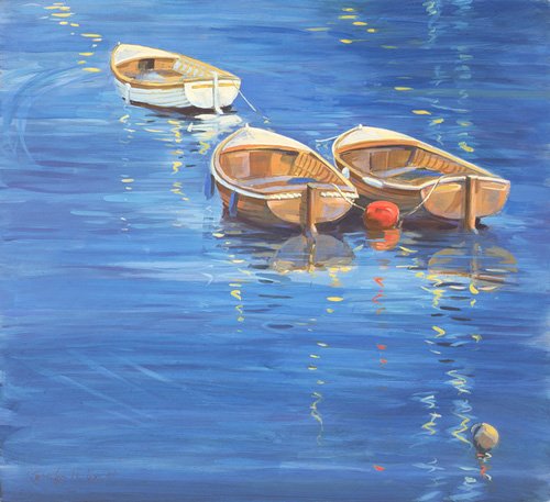 Cuadro - Isle of Wight Old Gaffers, 2000 (oil on board) -