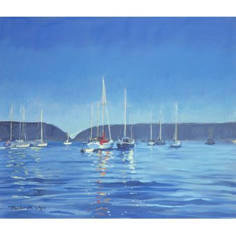 Cuadro -  Salcombe - Yachts - Twilight (oil on canvas)  -