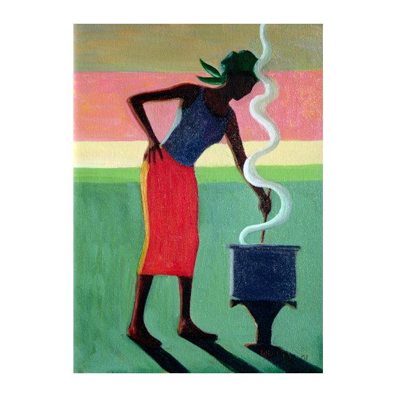 Cuadro - Cooking Rice, 2001 (oil on canvas)  -
