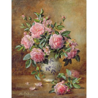 Cuadro - A Medley of Pink Roses (oil on canvas) -