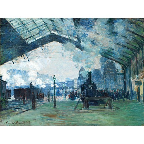 Cuadro -Arrivée du train de Normandie, Gare Saint-Lazare, 1877-, Claude Monet