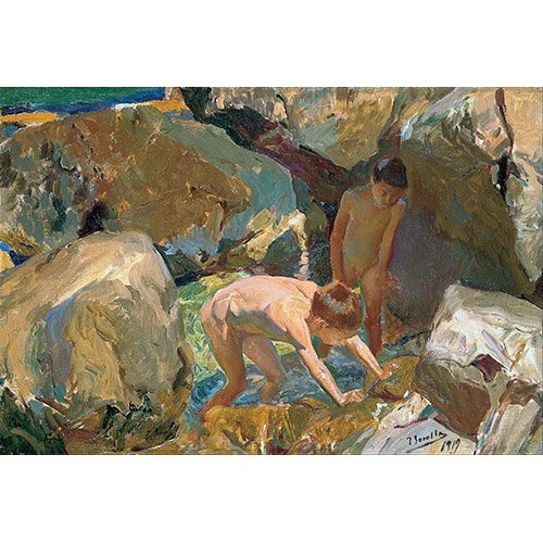 Cuadro -Niños buscando crustaceos (Enfants à la recherche de crustacés)-, Joaquin Sorolla