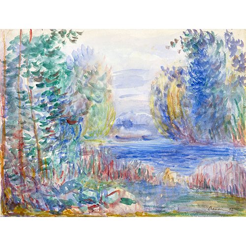 Cuadro -River Landscape, 1890 -, Pierre Auguste Renoir
