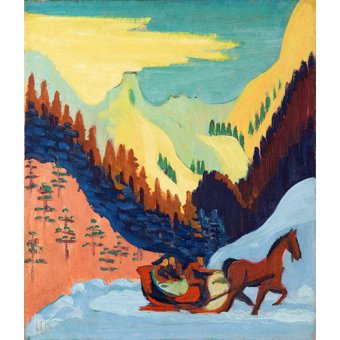 Cuadro -Paseo en trineo en la nieve-