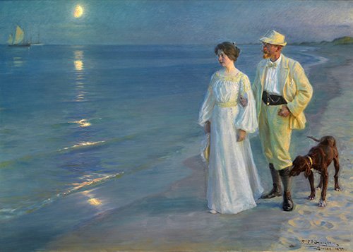 Cuadro - Sommeraften_ved_Skagens_strand., 1899 -