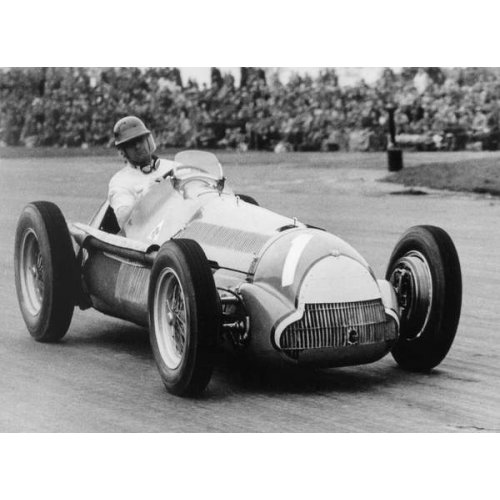 Comprar cuadro, Juan Manuel Fangio durante una carrera conduciendo un Alfa Romeo 5 de mayo de 1951