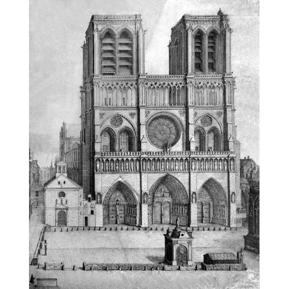 Plaza de la catedral de Notre Dame en París, 1699