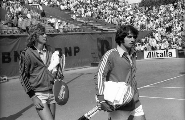 Bjorn Borg y Harold Solomon en las semifinales del Roland-Garros Open, 1974
