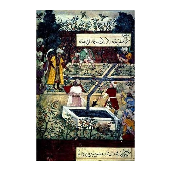 cuadros etnicos y oriente - Cuadro -Memorias de Babur, Emperador con su proyecto-