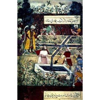 cuadros etnicos y oriente - Cuadro -Memorias de Babur, Emperador con su proyecto-