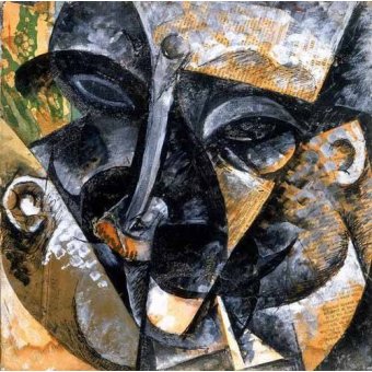 cuadros abstractos - Cuadro -Composicion con cabeza de hombre-
