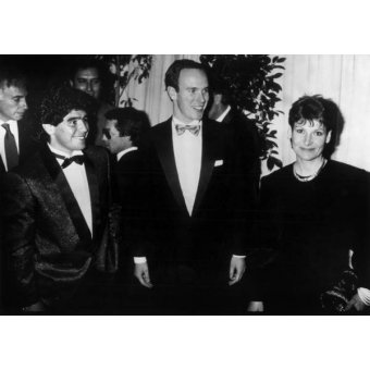 Albert de Mónaco con Diego Maradona y Jeannie Longo, 1986