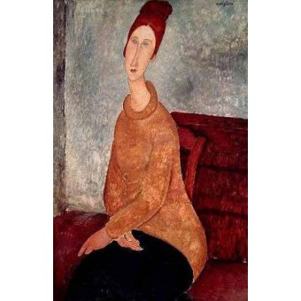 cuadros de retrato - Cuadro -Jeanne Hebuterne in a Yellow Jumper-