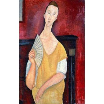 cuadros de retrato - Cuadro -Mujer con abanico-