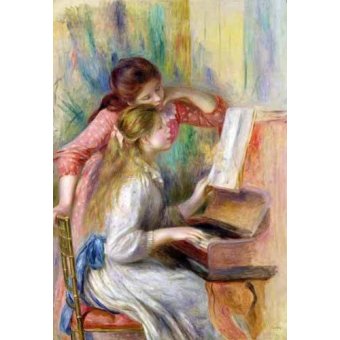 cuadros de retrato - Cuadro -Jovencitas al piano-