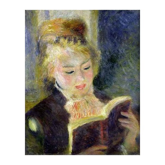 cuadros de retrato - Cuadro -Chica leyendo-