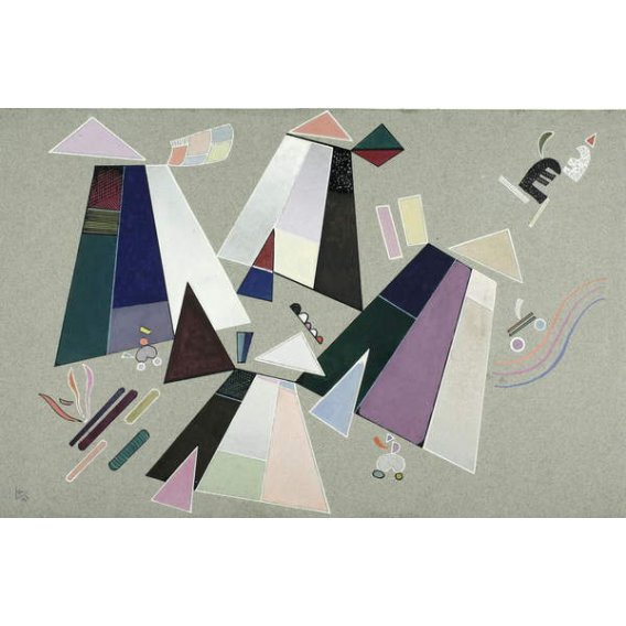 Cuadro -Abstracto Untitled (Composition with Grey Background), 1941, Kandinsky, Wassily