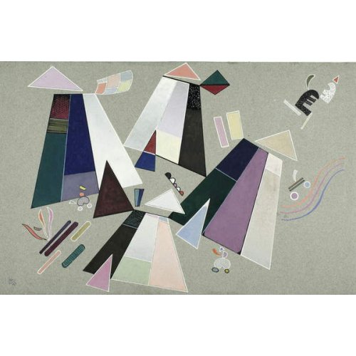 Cuadro -Abstracto Untitled (Composition with Grey Background), 1941, Kandinsky, Wassily