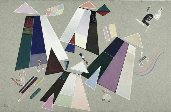 Cuadro -Abstracto Untitled (Composition with Grey Background), 1941, Kandinsky, Wassily