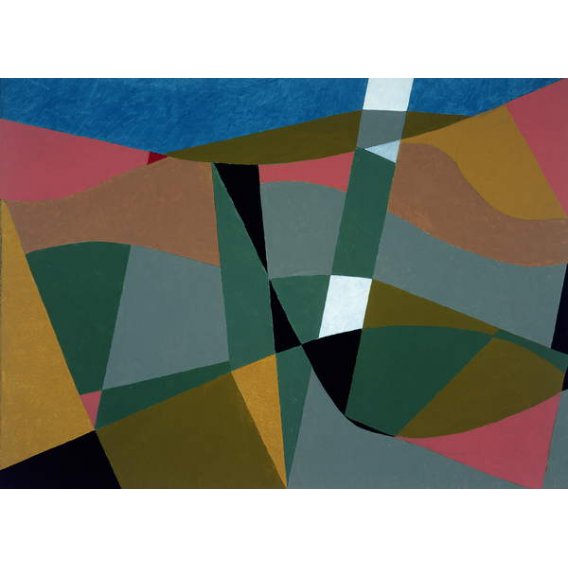 Cuadro Moderno -Shafted Landscape, 2001 (oil on board)-, George Dannatt