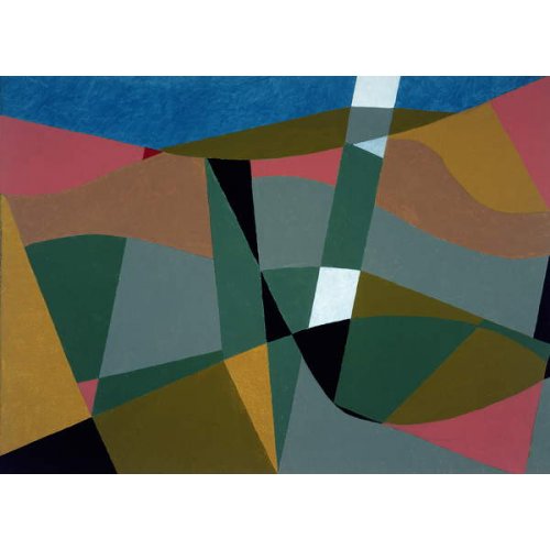 Cuadro Moderno -Shafted Landscape, 2001 (oil on board)-, George Dannatt