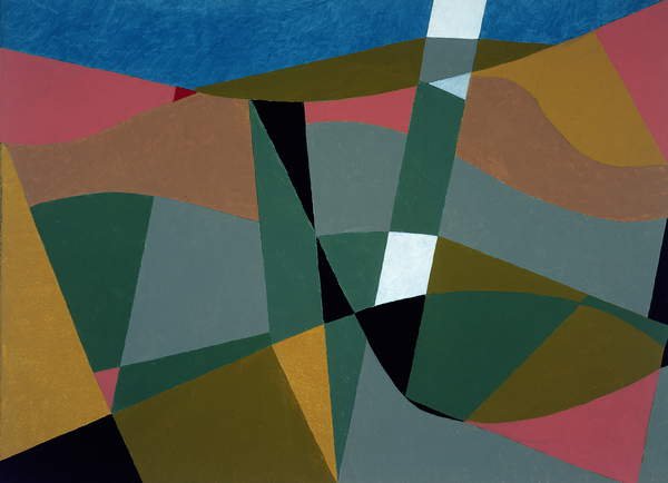 Cuadro Moderno -Shafted Landscape, 2001 (oil on board)-, George Dannatt