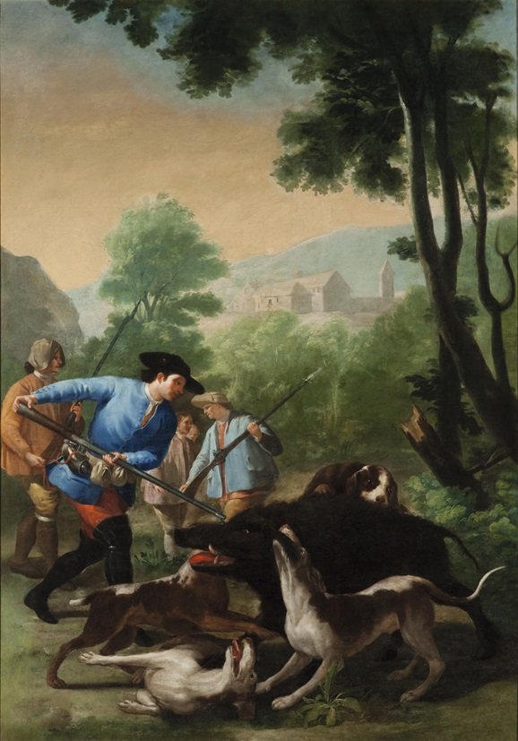 Cuadro -La caza del jabalí, 1775-, Francisco de Goya y Lucientes