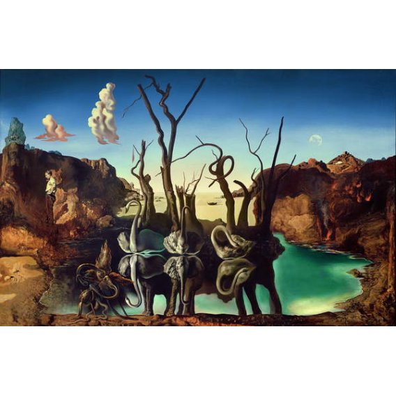 Cisnes reflejando elefantes, 1937, de Salvador Dalí