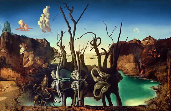 Cisnes reflejando elefantes, 1937, de Salvador Dalí