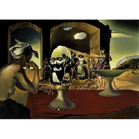 Mercado de esclavos con el busto desaparecido de Voltaire, 1940, Salvador Dalí