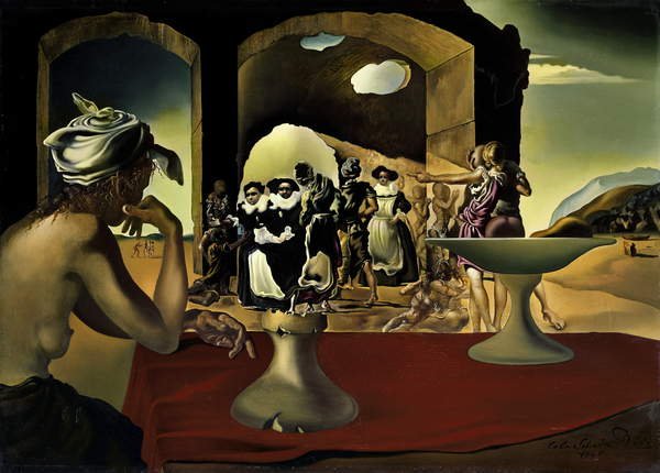 Mercado de esclavos con el busto desaparecido de Voltaire, 1940, Salvador Dalí