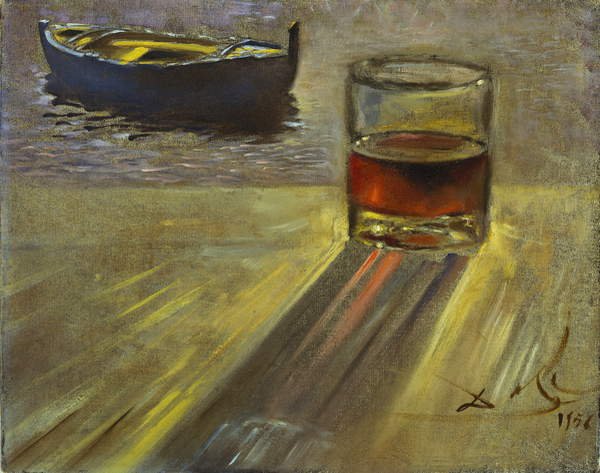 Copa de vino y barco, 1956, Salvador Dalí