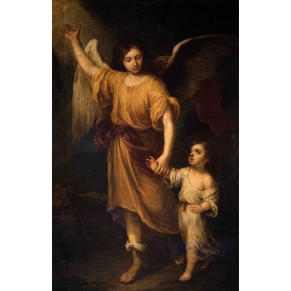 Cuadro Religioso -Angel de la Guarda-, Bartolome Esteban Murillo