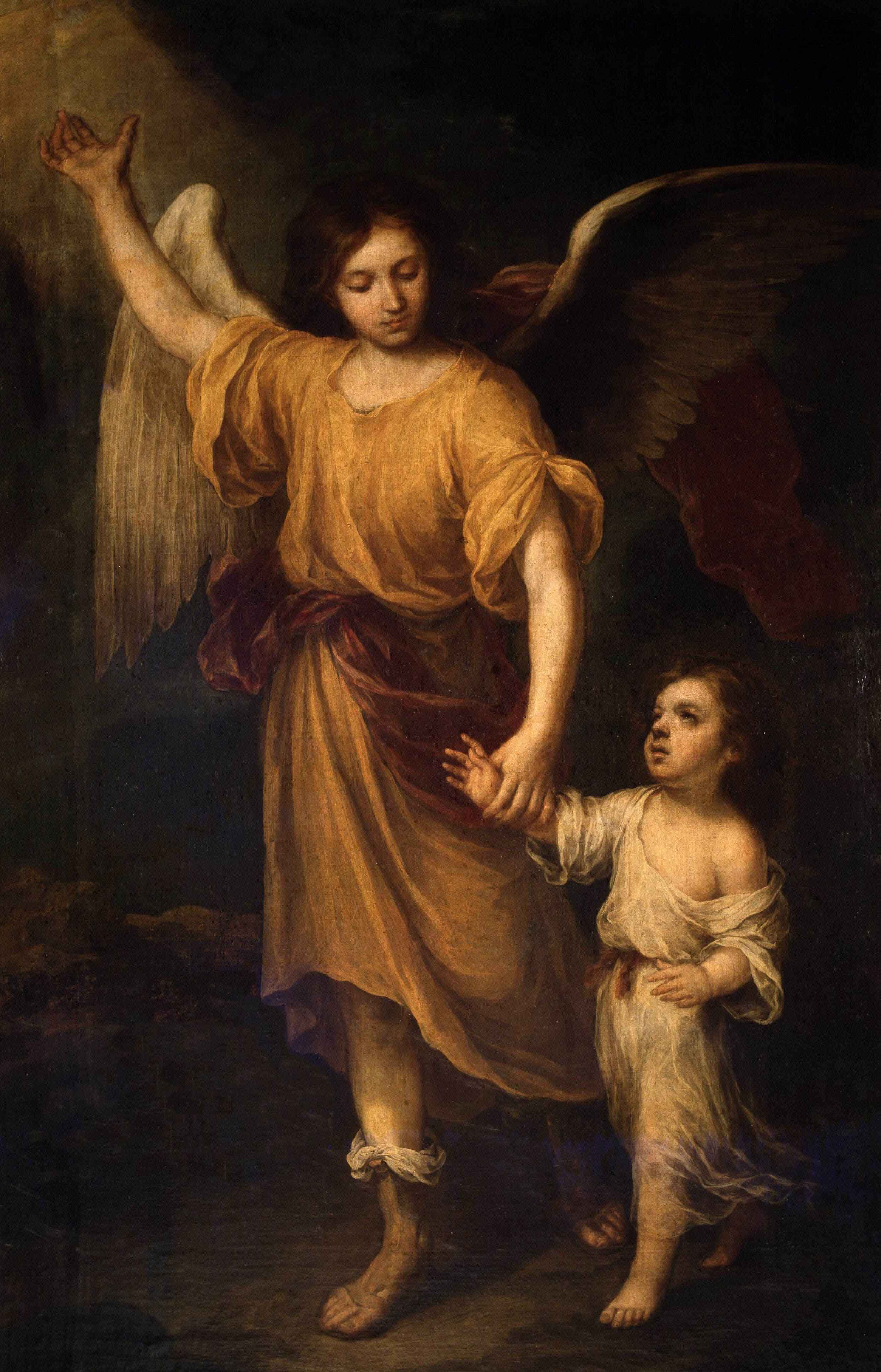 Cuadro Religioso -Angel de la Guarda-, Bartolome Esteban Murillo