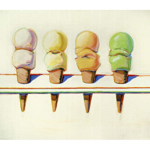 Cuatro conos de helado, 1964, Wayne Thiebaud