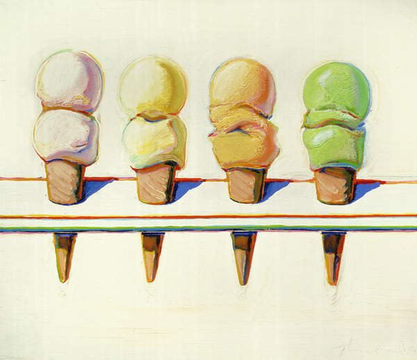 Cuatro conos de helado, 1964, Wayne Thiebaud