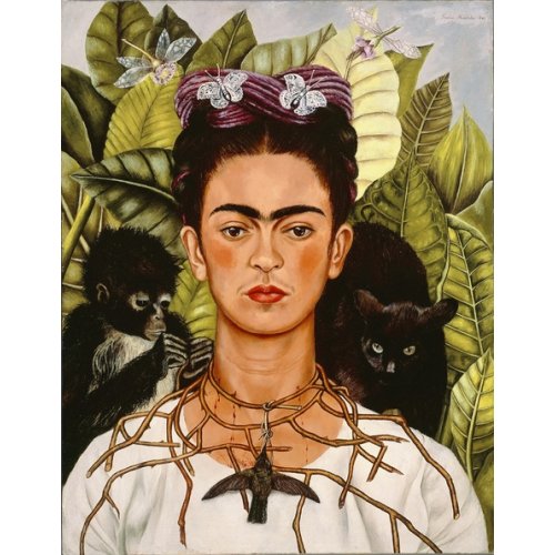 Comprar Cuadro - Autorretrato con collar de espinas y colibrí, 1940, Frida Kahlo