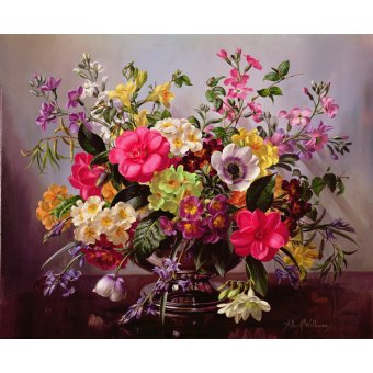 Cuadro Dormitorio - Arreglo floral en sopera de porcelana. -, Albert Williams