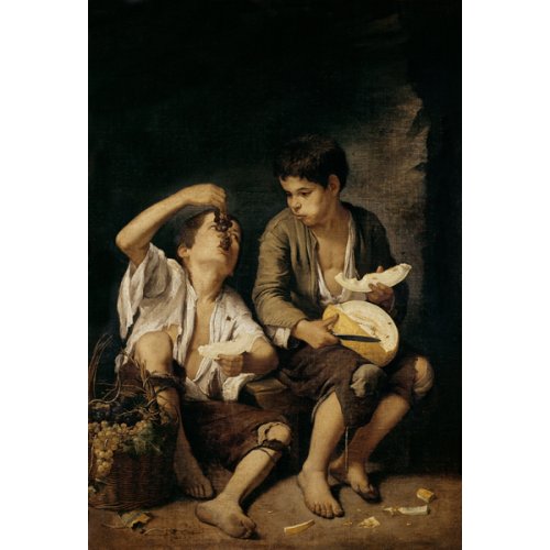 Cuadro Niños comiendo melón y uvas, 1645-46, Bartolomé Esteban Murillo